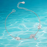925 Silver Clover Bracelet & Bangles Zircon Charm Jewelry Gift