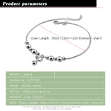 925 Silver Lucky Bead Anklet Bracelet, Mickey Summer Beach Foot Leg Jewelry