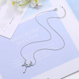 925 Silver Moonstone Star Tassel Necklace Women Choker Collares Colar De Prata