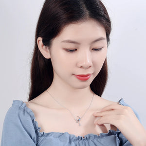 925 Silver Moonstone Star Tassel Necklace Women Choker Collares Colar De Prata