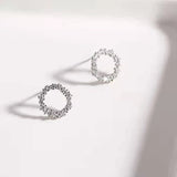 925 Silver Zircon Round Choker Necklace Set Wedding Gift NK069