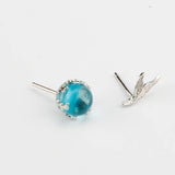 925 Silver Romantic Dolphin Tail with Sea Bead Stone for Women Girls