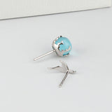 925 Silver Romantic Dolphin Tail with Sea Bead Stone for Women Girls