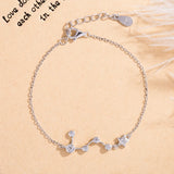 925 Silver Seven Stars Bracelet For Women Zircon Charm Fine Jewelry