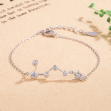 925 Silver Seven Stars Bracelet For Women Zircon Charm Fine Jewelry