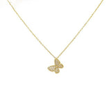 Silver Zircon Crystal Butterfly Necklace Choker for Women