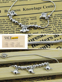 925 Silver Angel Egg Anklet Round Bead Chain Lady Foot Jewelry