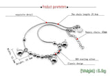 925 Silver Angel Egg Anklet Round Bead Chain Lady Foot Jewelry