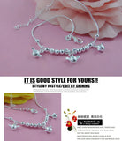 925 Silver Angel Egg Anklet Round Bead Chain Lady Foot Jewelry