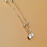 925 Sterling Silver Heart Anklet for Women