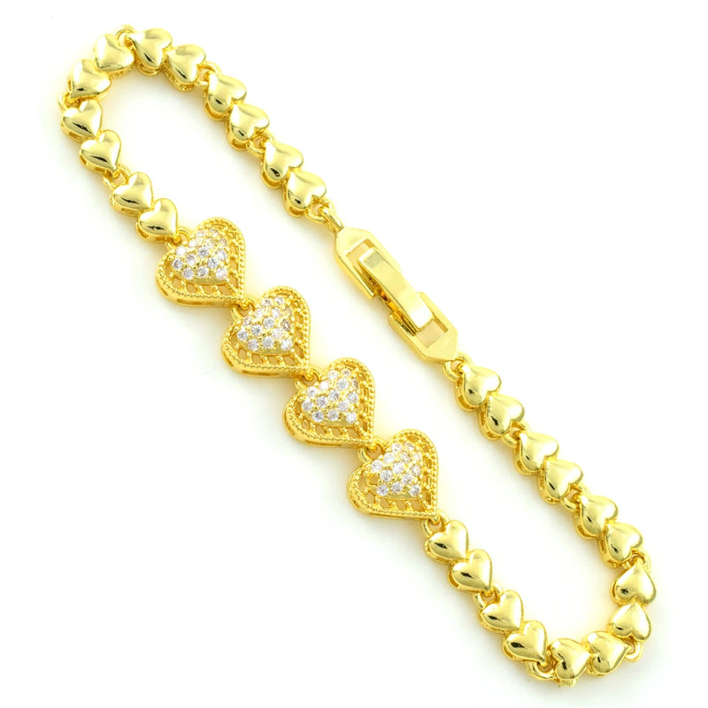 Girls Heart Chain Bracelet - Fashionable High Jewelry Heart Shape