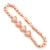 Girls Heart Chain Bracelet - Fashionable High Jewelry Heart Shape