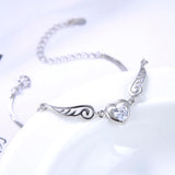 Angel Wings Zircon Bracelet 925 Sterling Silver Fine Jewelry