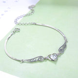 Angel Wings Zircon Bracelet 925 Sterling Silver Fine Jewelry
