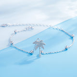 Sweet Beach Coconut Tree Bracelet 925 Sterling Silver Tree Bracelet For Women