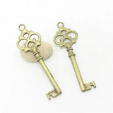 10 pcs 24*78 mm Antique Bronze Grimace Key Charms Jewelry Keys Necklace