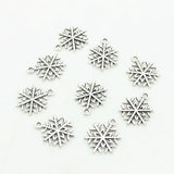 Sweet Bell 100 pcs 15*19mm Snow Flake Charms Christmas Decoration Pendant