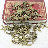 Sweet Bell 100pcs Mixed Assorted Carved Charms Pendants Beads Alloy Pandent