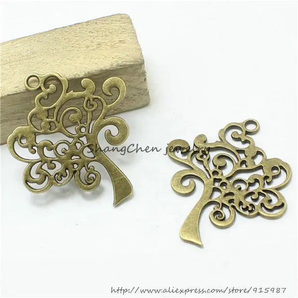 Sweet Bell 20 pcs Antique Alloy Lucky Tree Charms Pendant 3D471