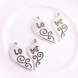 Sweet Bell 20 Antique Carving Heart Charms Jewelry Findings 4A613