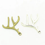 20pcs 40*51mm Deer Antlers Charms Pendant, Antique Christmas Charm
