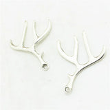 20pcs 40*51mm Deer Antlers Charms Pendant, Antique Christmas Charm
