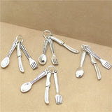 Sweet Bell 30 Sets Antique Fork Spoon Jewelry Findings DIY Charms D1053