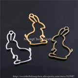 30pcs Three Alloy Hollow Rabbit Charm Pendant Jewelry Making