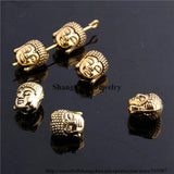 Sweet Bell 30pcs Two Buddha Head Spacer Beads Charms Fit Diy Beaded Bracelets
