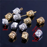 Sweet Bell 30pcs Two Buddha Head Spacer Beads Charms Fit Diy Beaded Bracelets