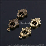 40pcs Three Fatima Hamsa Hand Bead Spacer Bead Charms for Jewelry Making