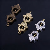 40pcs Three Fatima Hamsa Hand Bead Spacer Bead Charms for Jewelry Making