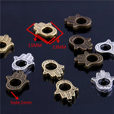 40pcs Three Fatima Hamsa Hand Bead Spacer Bead Charms for Jewelry Making