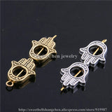 40pcs Three Fatima Hamsa Hand Bead Spacer Bead Charms for Jewelry Making
