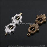 40pcs Three Fatima Hamsa Hand Bead Spacer Bead Charms for Jewelry Making