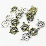 50pcs Vintage Star Pentagram Charm Pendant DIY Bracelet Necklace