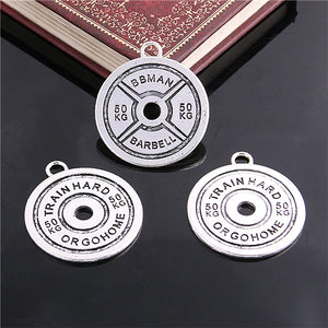 8pcs 35mm Sports Equipment Charms pendants for DIY Fitness Necklace Jewelry