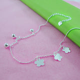 Snowflake Bell Anklet 925 Sterling Silver Women Foot Ornaments