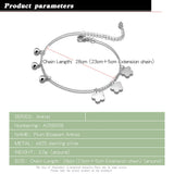 Snowflake Bell Anklet 925 Sterling Silver Women Foot Ornaments