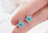 Crystal Star Earrings 925 Sterling Silver