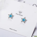 Crystal Star Earrings 925 Sterling Silver