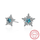 Crystal Star Earrings 925 Sterling Silver