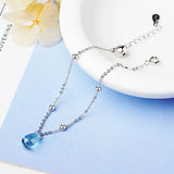 Crystal Water Drop 925 Silver Bracelet for Women
