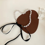 Sweet Bowknot Pearl Necklace For Ladies Ribbon Girls Clavicle Collar Chain