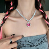 Sweet Bowknot Pearl Necklace For Ladies Ribbon Girls Clavicle Collar Chain