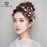 Sweet Bride Beaded Headband Headdress Prom Pageant Hair Accessories