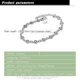 Bright Leaf Bracelet 925 Sterling Silver Four-leaf Clover Bracelet for Women