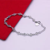 Bright Leaf Bracelet 925 Sterling Silver Four-leaf Clover Bracelet for Women