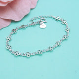 Bright Leaf Bracelet 925 Sterling Silver Four-leaf Clover Bracelet for Women