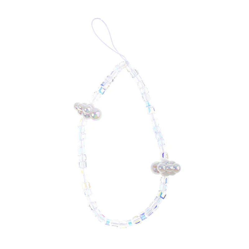 Cute Butterfly Heart Beaded Bracelet Phone Chain Acrylic Colorful Candy Keychain